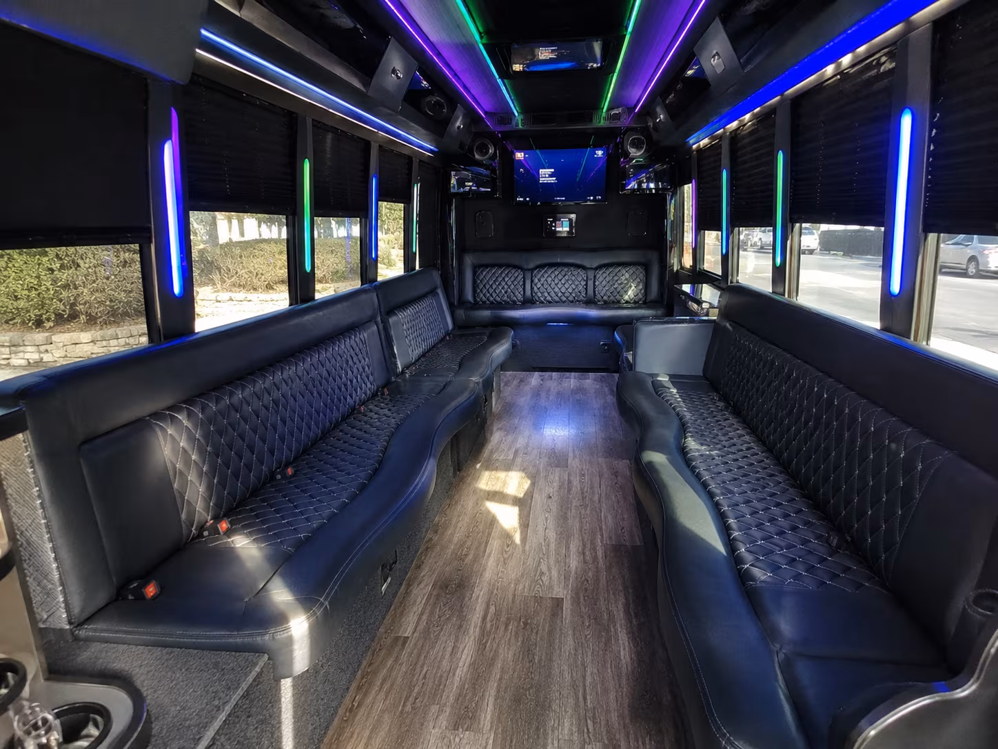 whittier 15 passenger party bus interior