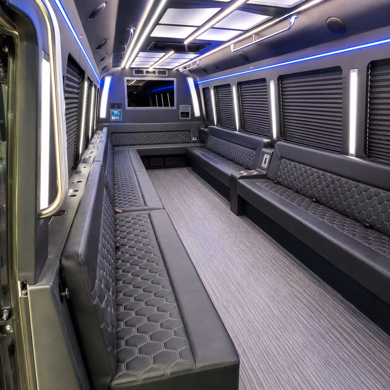 whittier 40 passenger party bus interior