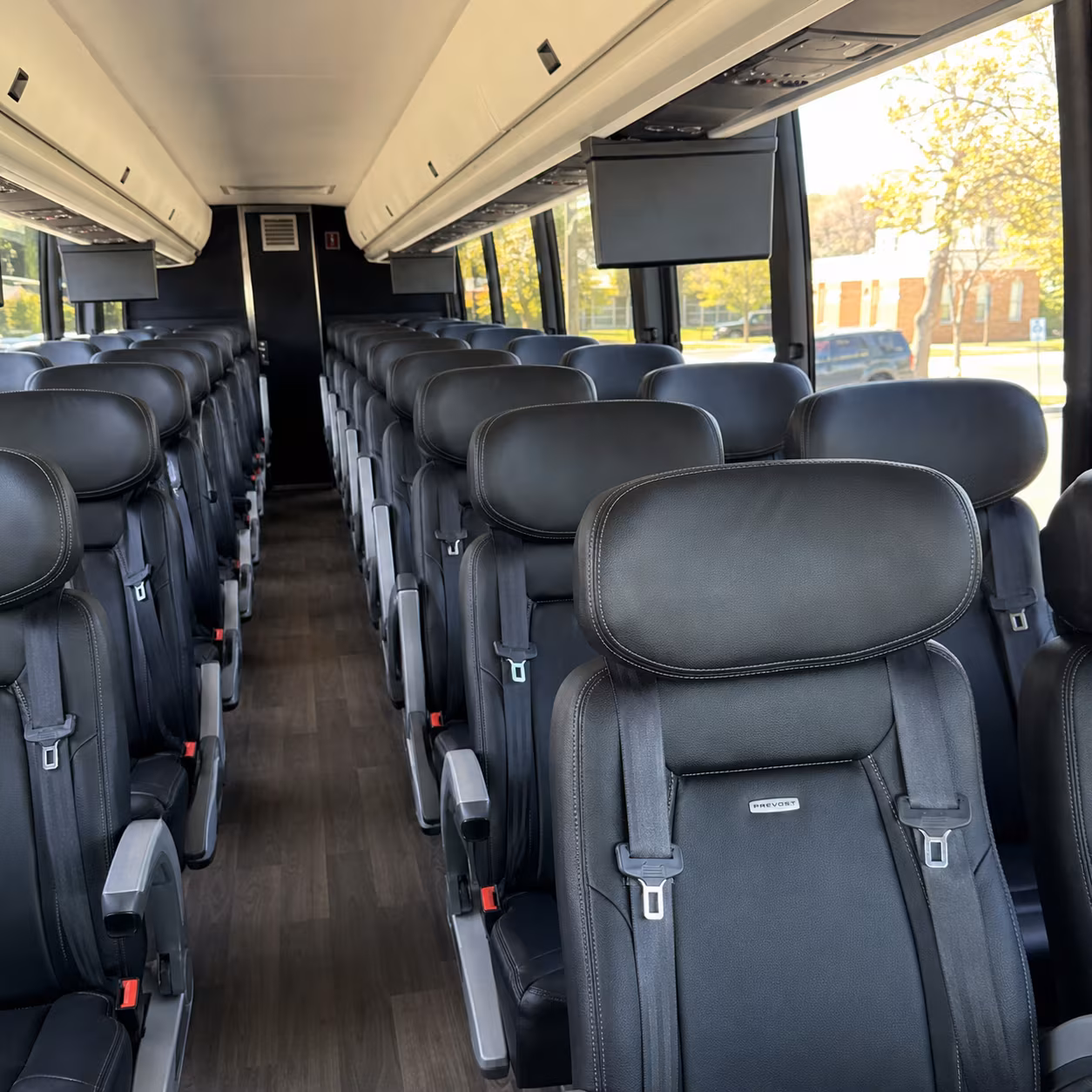 whittier 45 passenger charter bus inside