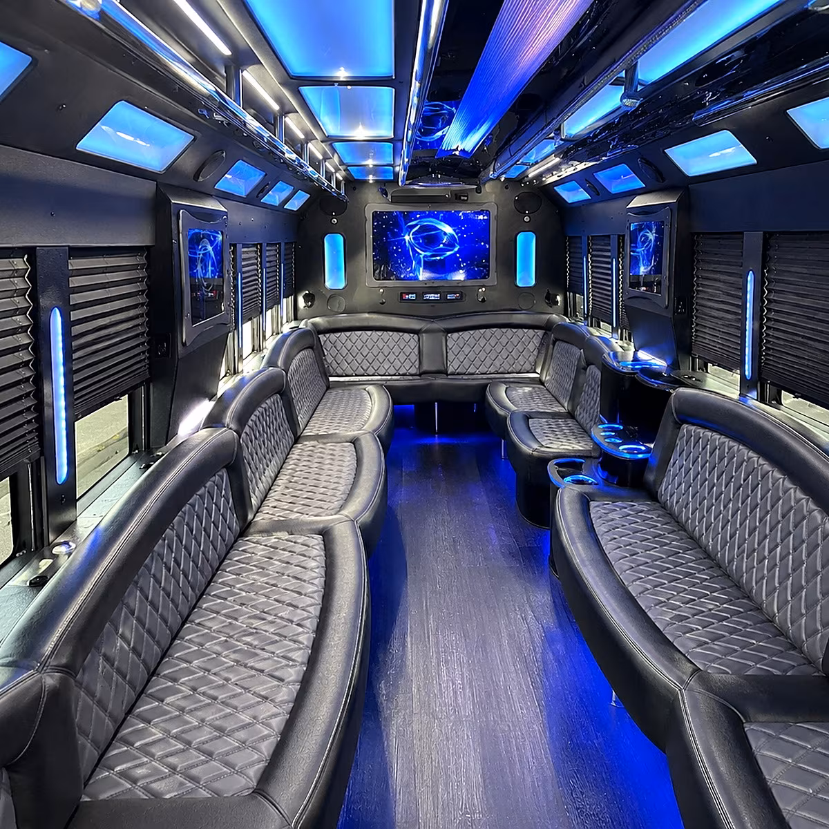 whittier 50 passenger party bus interior