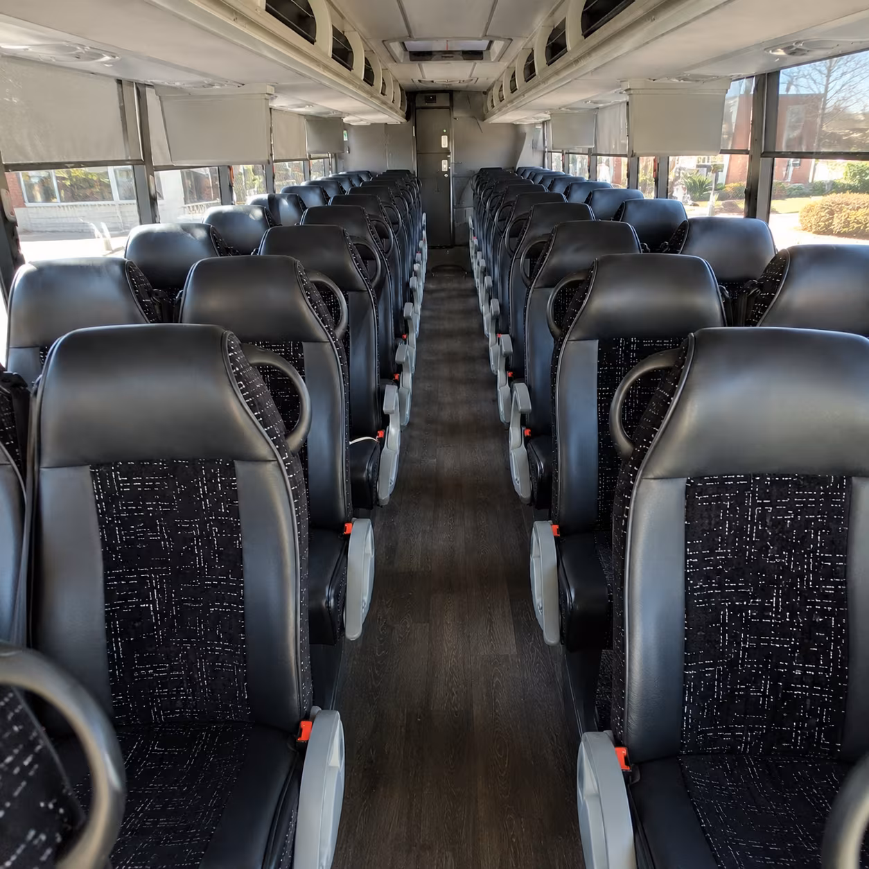 whittier 54 passenger charter bus inside
