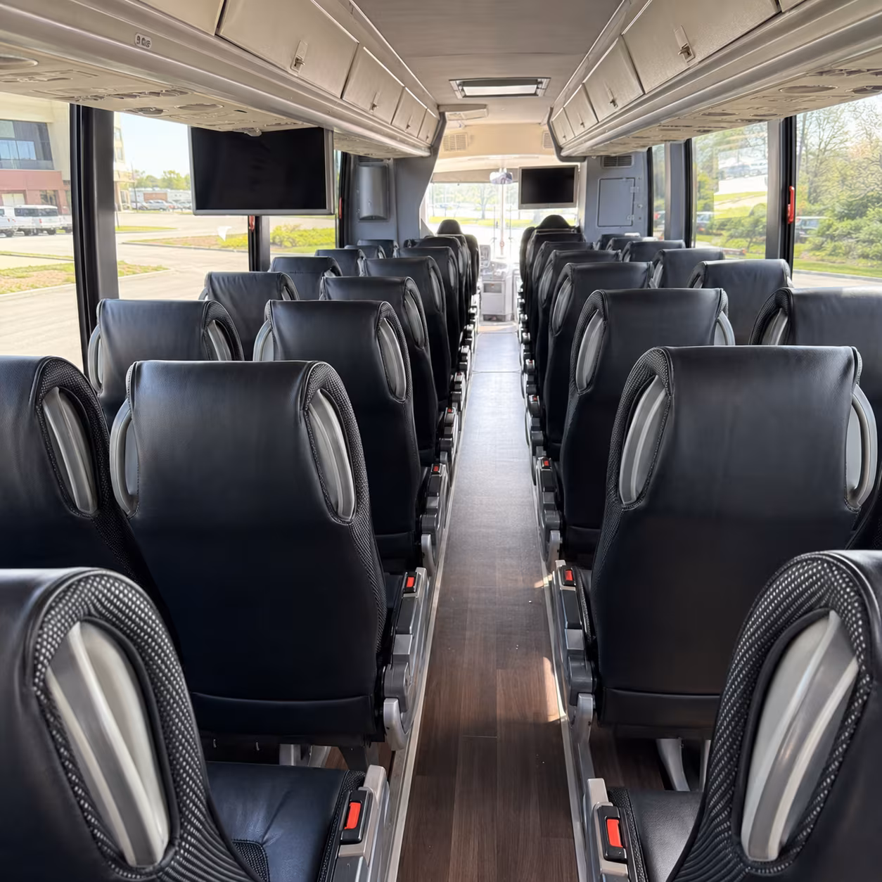 whittier 56 passenger charter bus inside